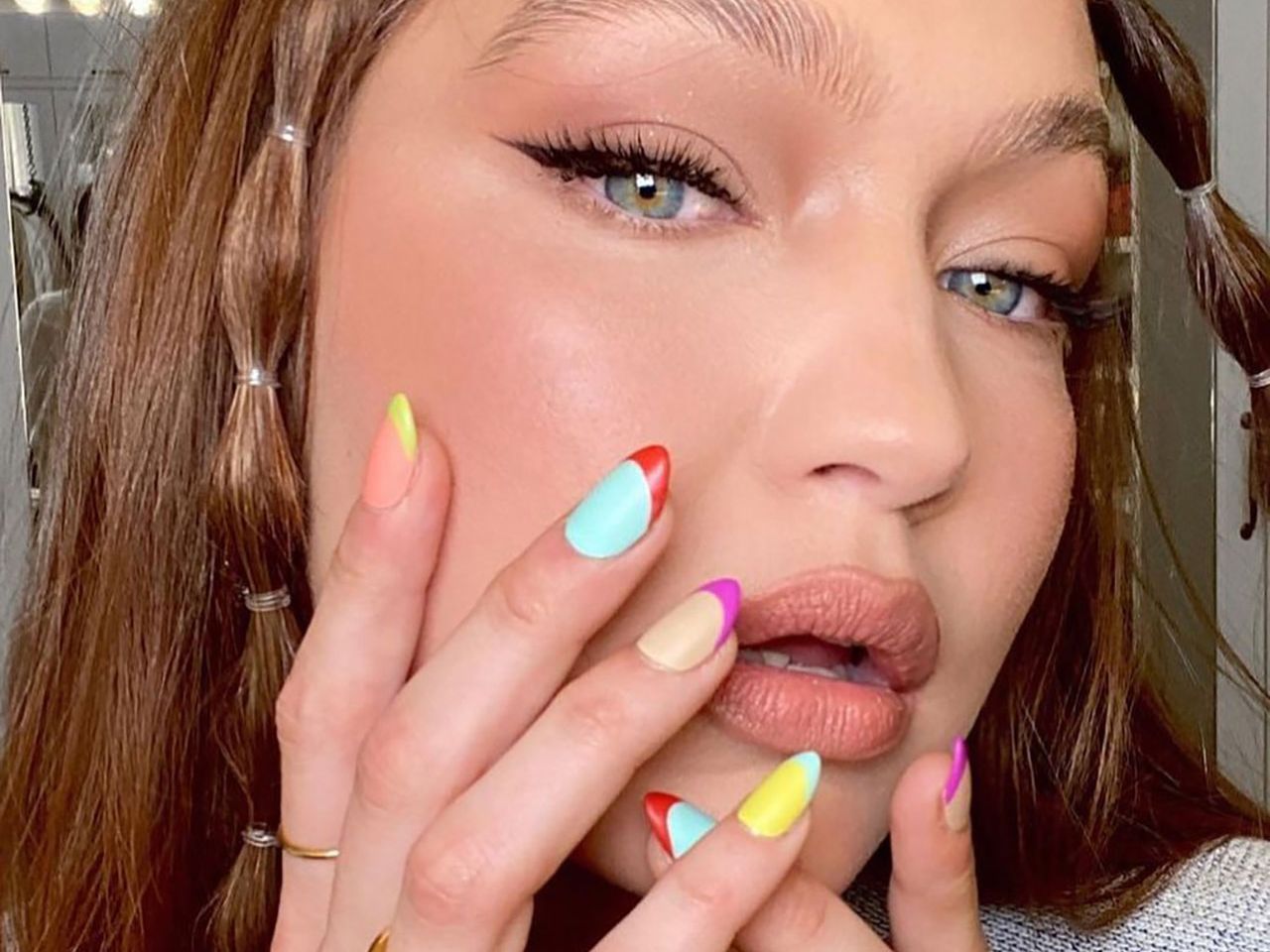 Rainbow nails will be everywhere this summer